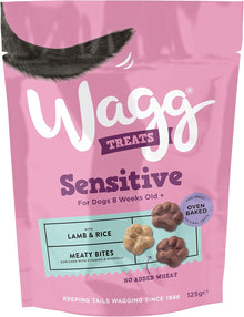 Wagg Sensitive Meaty Bites Lamb & Rice Dog Treats 125g (Pack of 7) - Oven Baked