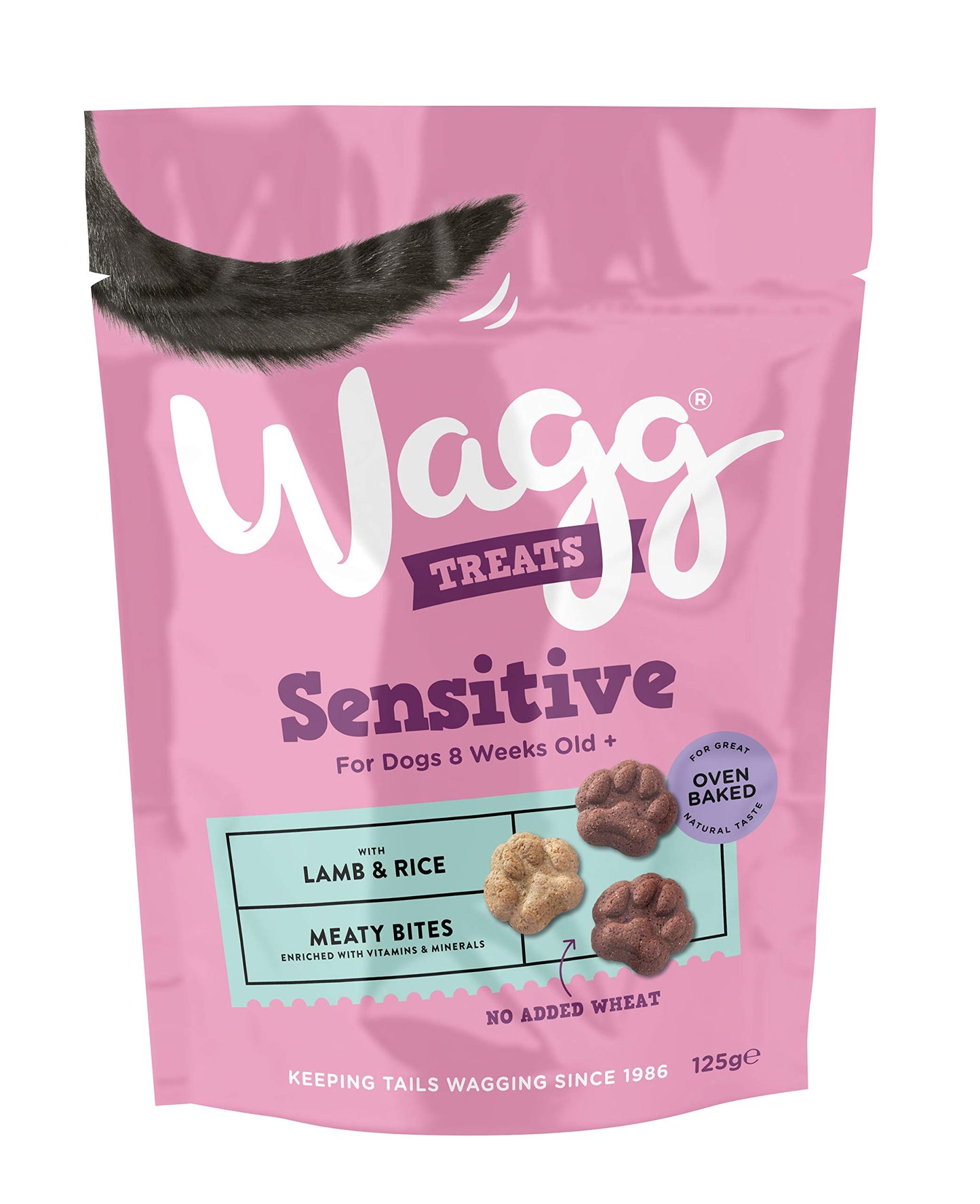 Wagg Sensitive Meaty Bites Lamb & Rice Dog Treats 125g (Pack of 7) - Oven Baked