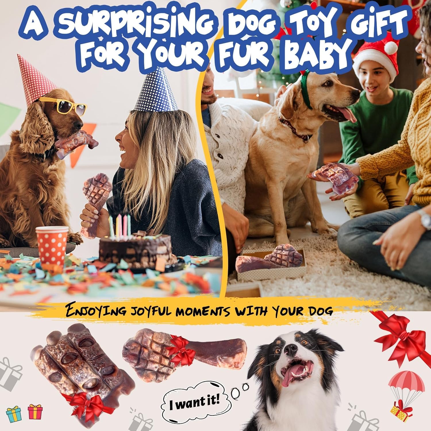 Aleath Dog Chew Toys for Aggressive Chewers, 2 Pack Indestructible Dog Toy for Large Medium Breed Tough Durable Toys for Boredom