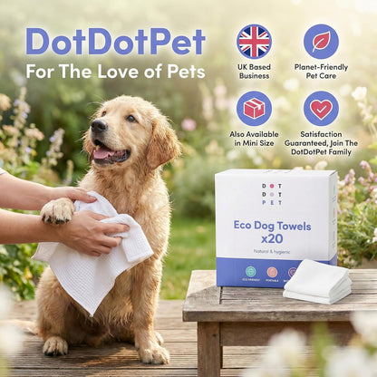 Eco Dog Towels for Drying Dogs (20 Pack) - Natural Fibre, Super-Absorbent Dog Drying Towels - Plastic-Free & Skin-Kind - Dog Cleaning Wipes Ideal for Muddy Walks, Wet Dogs & Bath Time