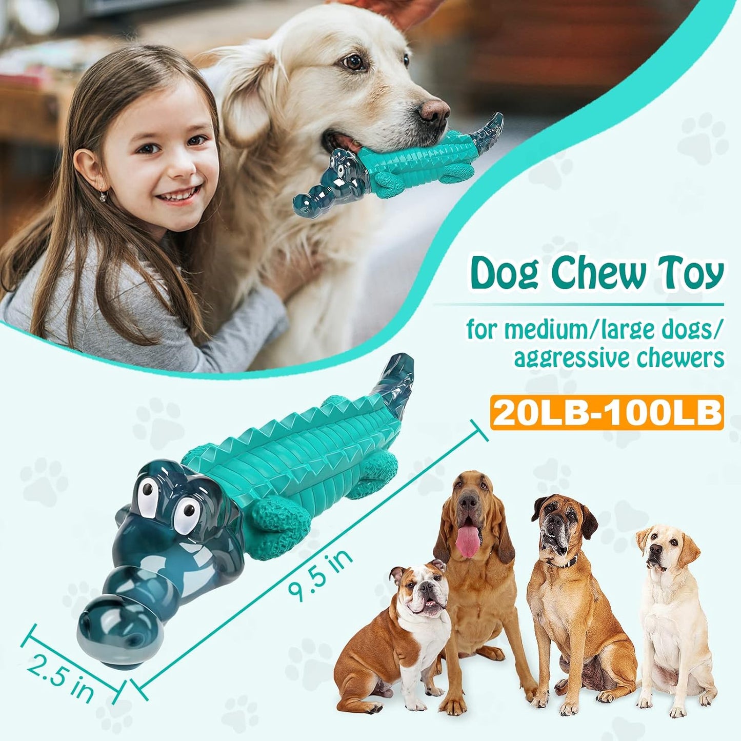 Jeefome Dog Toys for Aggressive Chewers - Tough, Indestructible Dog Chew Toys for Large, Medium, Small Breed Dogs to Keep Them Busy