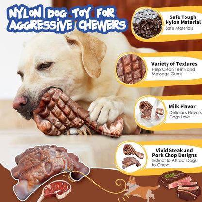 Aleath Dog Chew Toys for Aggressive Chewers, 2 Pack Indestructible Dog Toy for Large Medium Breed Tough Durable Toys for Boredom
