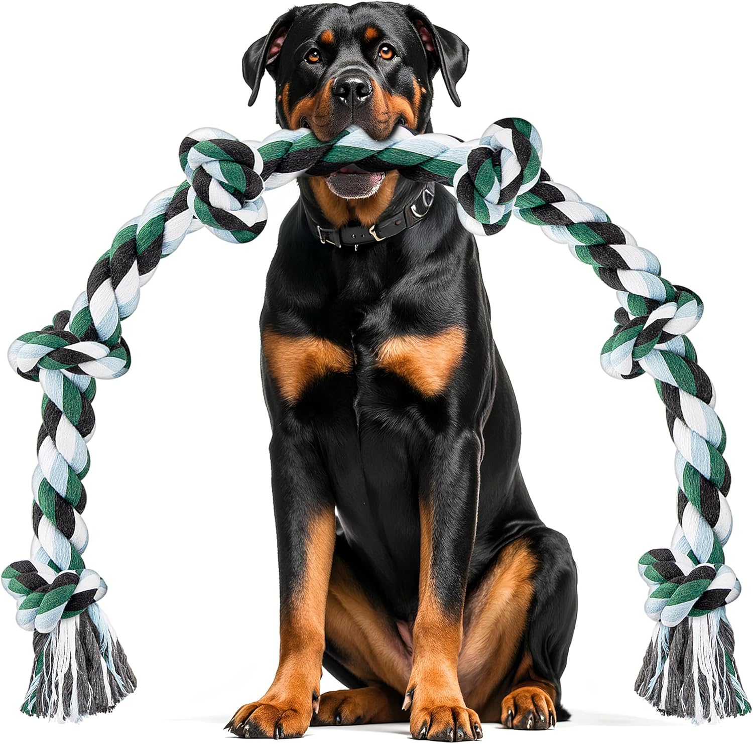 Ycozy XXL 6-Knot Dog Rope Toy for Large Dogs Aggressive Chewers 40in Heavy Duty Dog Teething Chew Toy Puppy Almost Durable Cotton