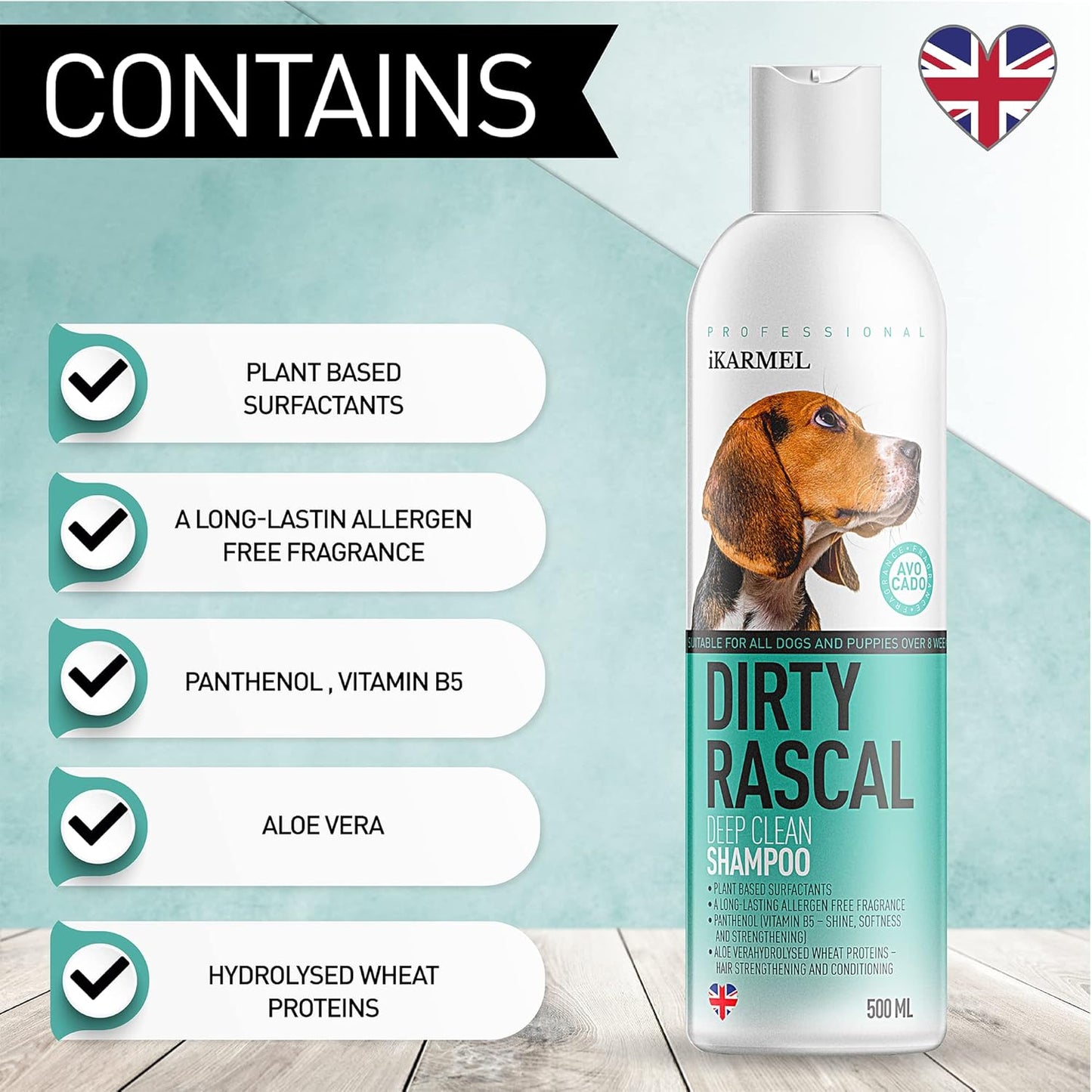 Dog Shampoo For Smelly Dogs Puppy Shampoo W/Aloe & Avocado Dog Shampoo Sensitive Skin 500ml Professional Hair Treatment Bath Grooming Natural Wash Odor Remover