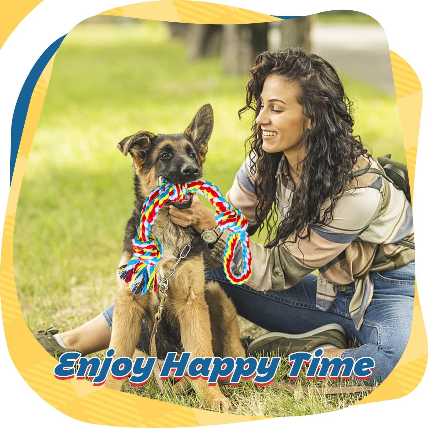 Giant XL Dog Rope Toys for Aggressive Chewers - Set of 2 Heavy Duty Indestructible Dog Rope Toy for Large Breed Puppy- 100% Cotton Strong, Sturdy Rope - Medium and Large Dogs for Chewing, Tug of War