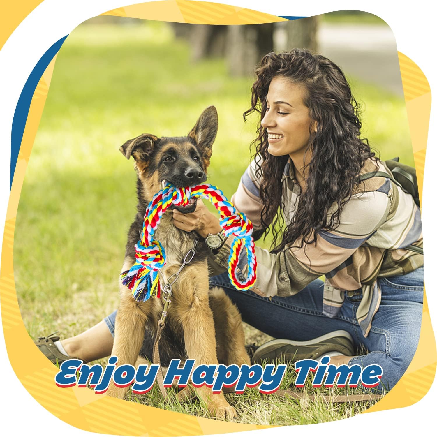 Giant XL Dog Rope Toys for Aggressive Chewers - Set of 2 Heavy Duty Indestructible Dog Rope Toy for Large Breed Puppy- 100% Cotton Strong, Sturdy Rope - Medium and Large Dogs for Chewing, Tug of War