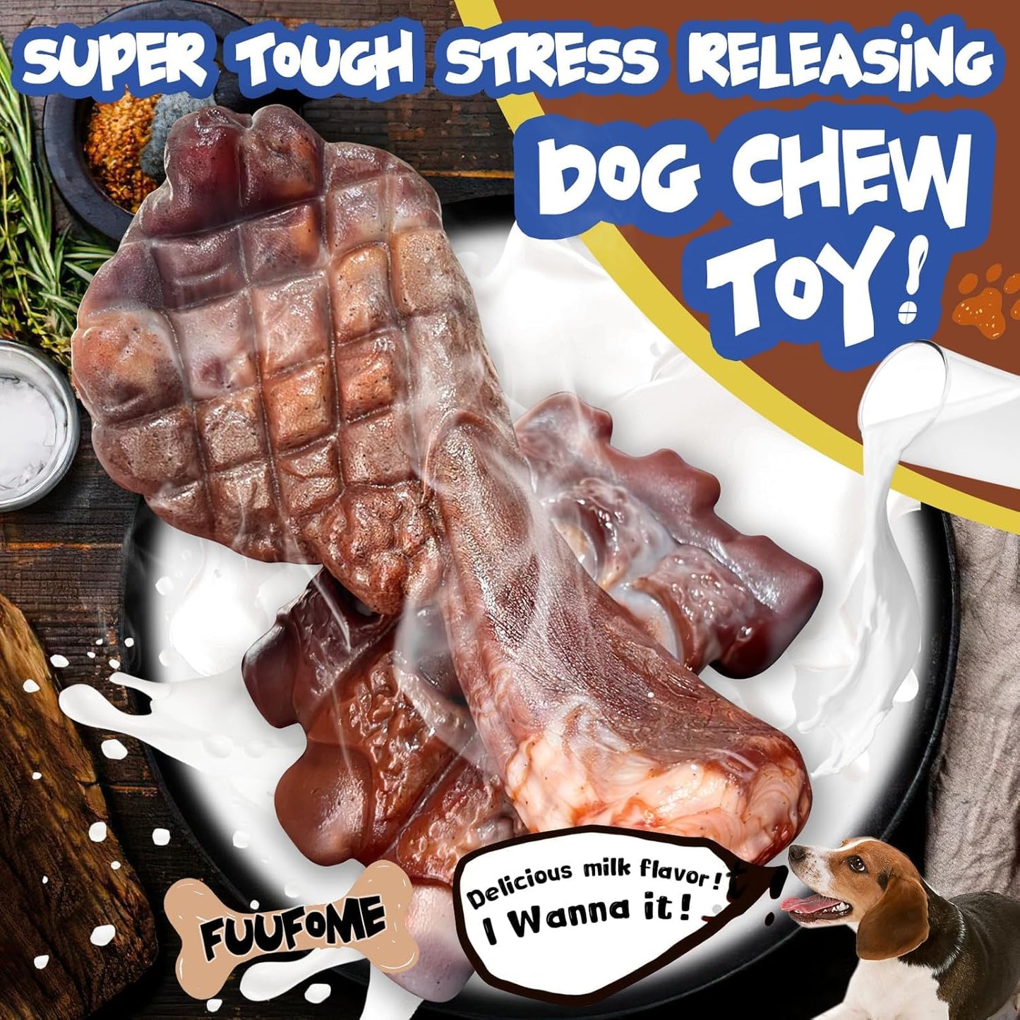 Aleath Dog Chew Toys for Aggressive Chewers, 2 Pack Indestructible Dog Toy for Large Medium Breed Tough Durable Toys for Boredom