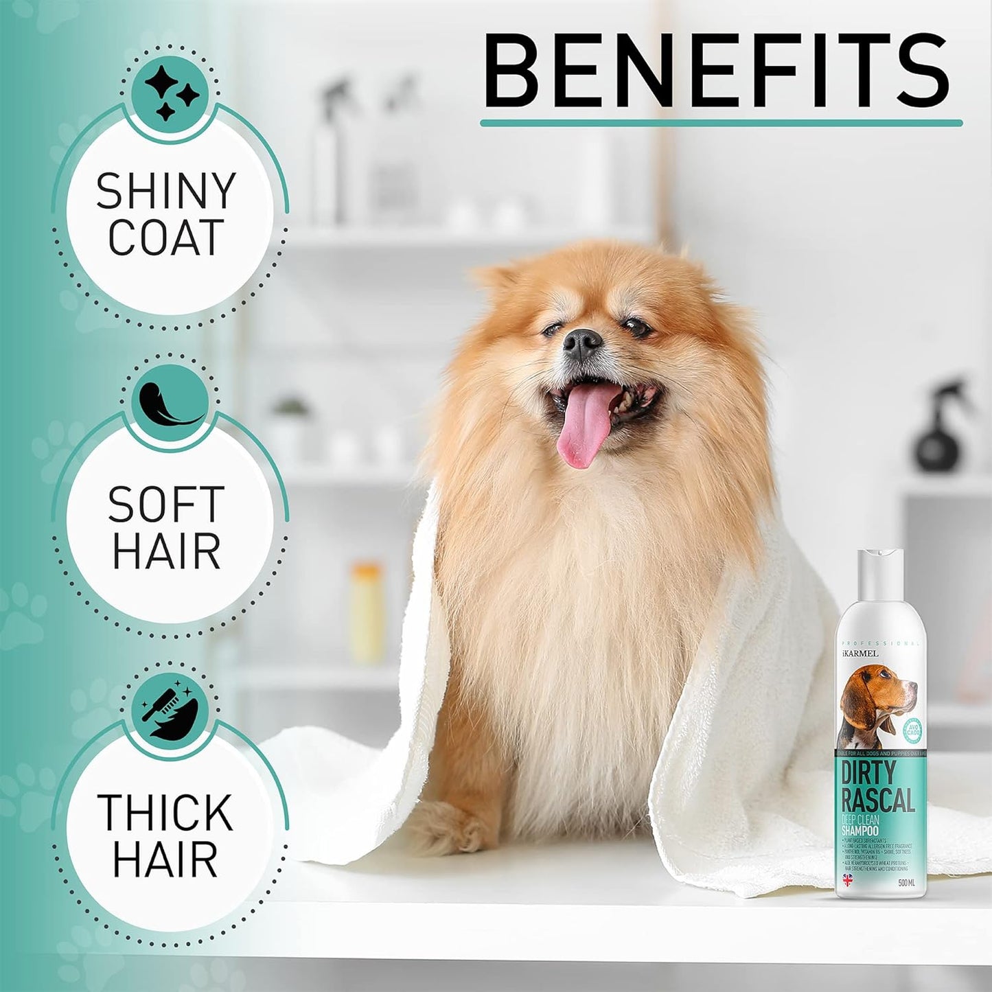 Dog Shampoo For Smelly Dogs Puppy Shampoo W/Aloe & Avocado Dog Shampoo Sensitive Skin 500ml Professional Hair Treatment Bath Grooming Natural Wash Odor Remover