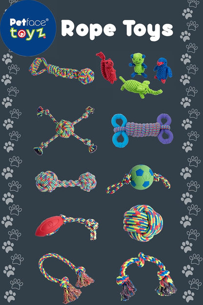 Petface Toyz Woven Knotted Rope Bone Dog Toy