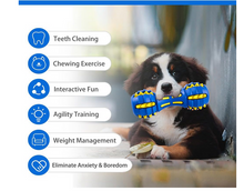 The Pet Monty Dumbbell Chewer – Squeaky Rubber Dog Toy in Ocean Blue and Black