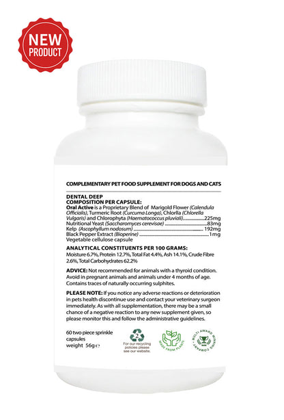 Dental Deep for Dogs, Cats, Puppies and Kittens – 60 Capsules