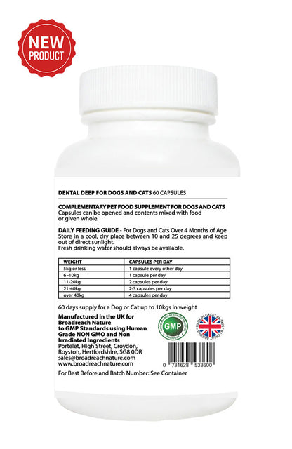 Dental Deep for Dogs, Cats, Puppies and Kittens – 60 Capsules