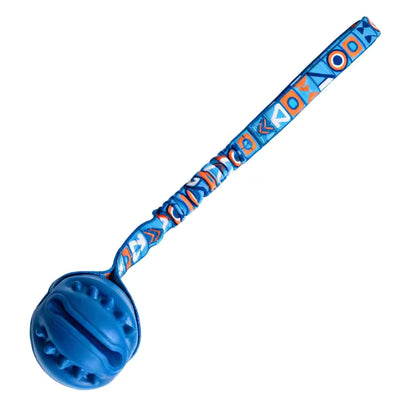 Interactive Dog Toy Natural Rubber Ball Textured Teeth Cleaning Elastic Bungee Strap Bonding With Owner for All Breeds