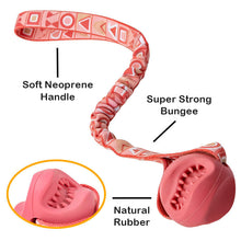 Safe Eco-Friendly Interactive Dog Chew Toy Elastic Bungee Natural Rubber Ball Textured Teeth Cleaning Elastic Bungee Strap
