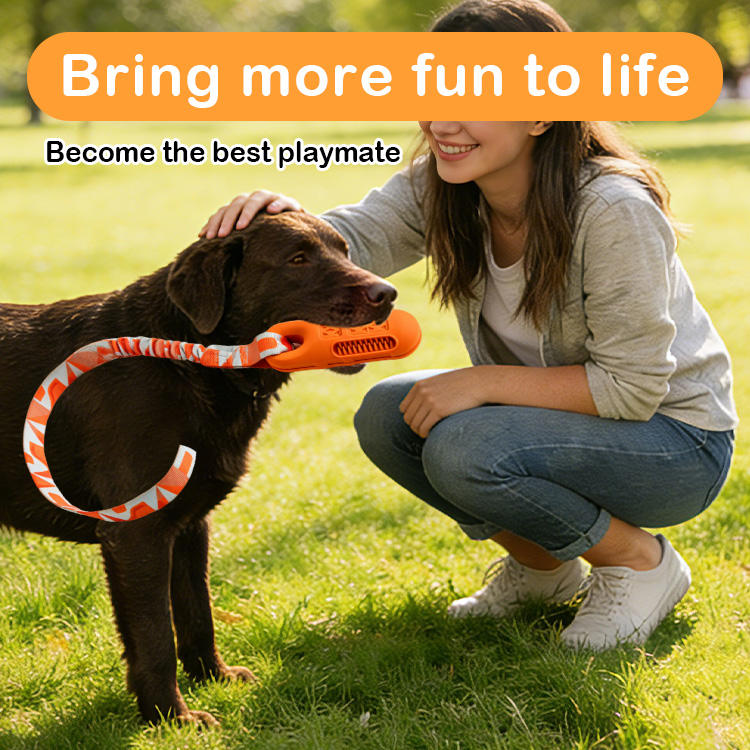 New Product Design Bungee Webbing Interactive Natural Rubber Floating Stick With Rope Pet Dog Chew Toy for Outdoor Play Training