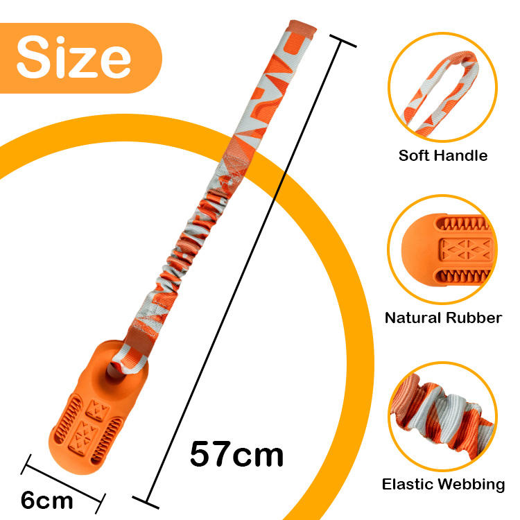 New Product Design Bungee Webbing Interactive Natural Rubber Floating Stick With Rope Pet Dog Chew Toy for Outdoor Play Training