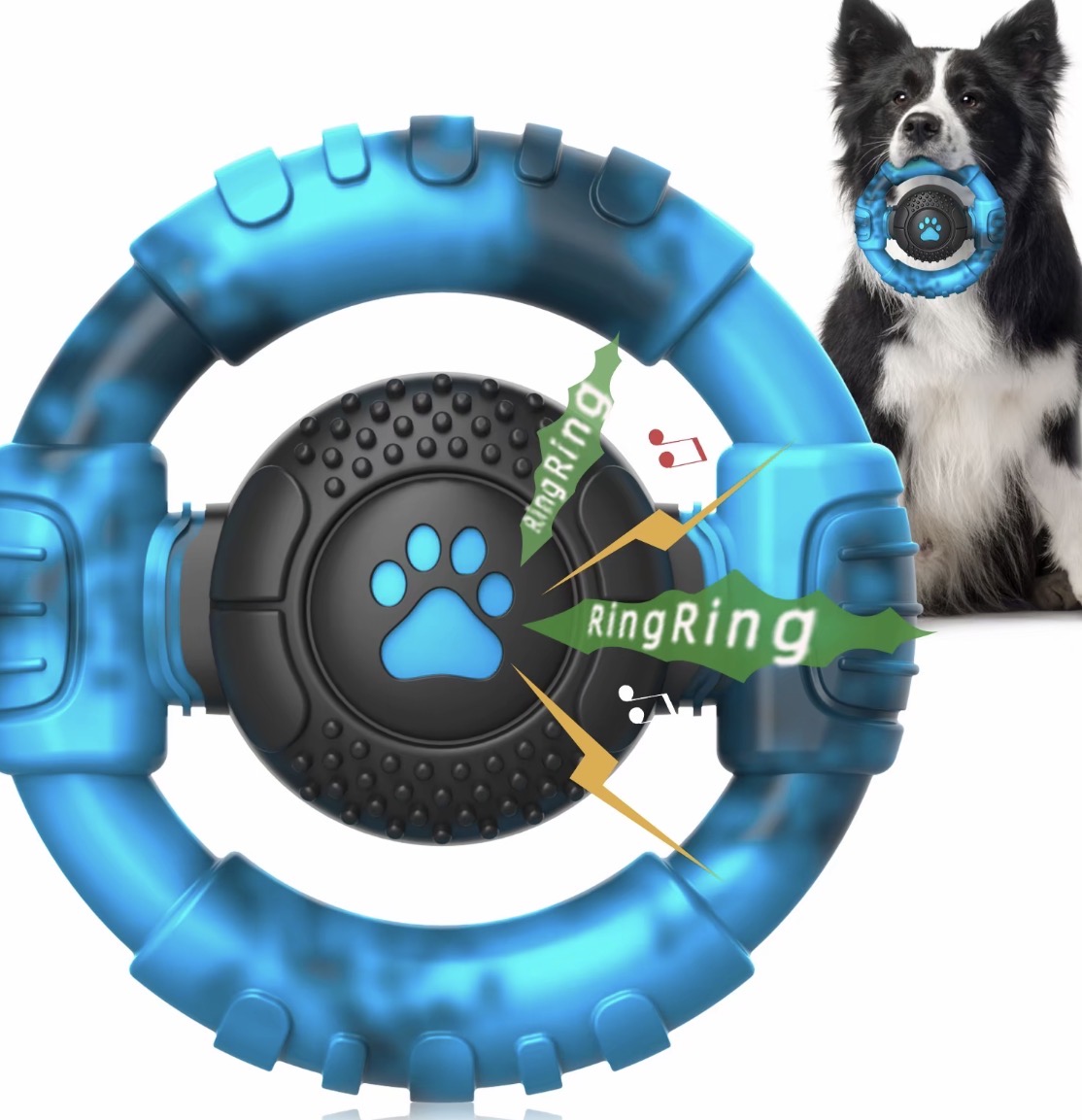 Pet Monty Dog Chew Toys for Aggressive Chewers, Durable Nylon & Rubber Dog Toy, Tough Interactive Dog Chew Toy with Squeaker, Long-Lasting Dog Chews to Keep Dogs Busy