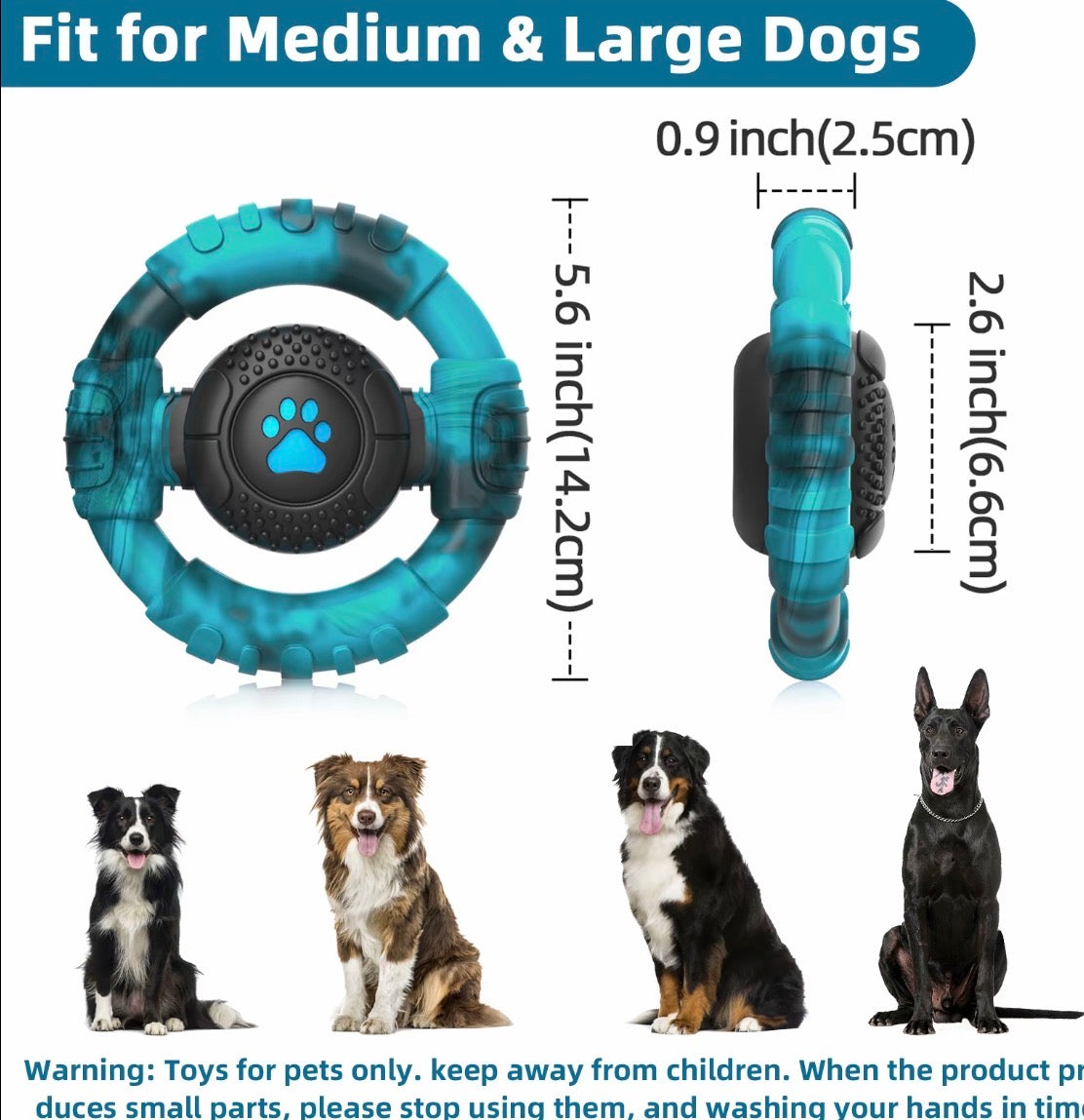 Pet Monty Dog Chew Toys for Aggressive Chewers, Durable Nylon & Rubber Dog Toy, Tough Interactive Dog Chew Toy with Squeaker, Long-Lasting Dog Chews to Keep Dogs Busy