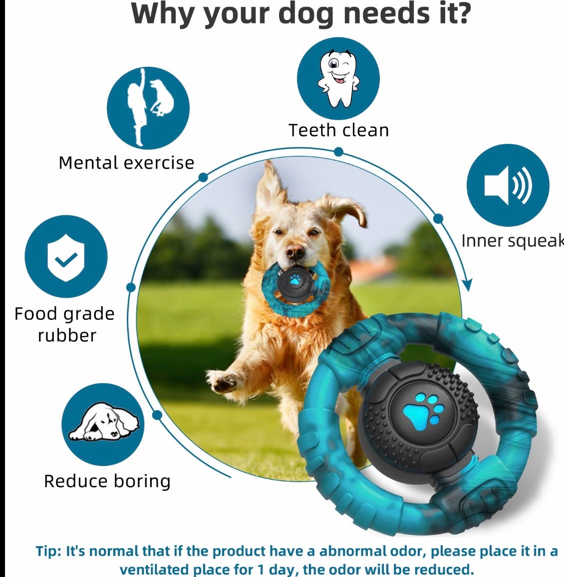 Pet Monty Dog Chew Toys for Aggressive Chewers, Durable Nylon & Rubber Dog Toy, Tough Interactive Dog Chew Toy with Squeaker, Long-Lasting Dog Chews to Keep Dogs Busy
