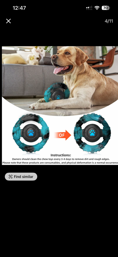 Pet Monty Dog Chew Toys for Aggressive Chewers, Durable Nylon & Rubber Dog Toy, Tough Interactive Dog Chew Toy with Squeaker, Long-Lasting Dog Chews to Keep Dogs Busy