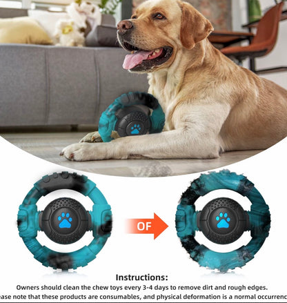 Pet Monty Red Dog Chew Toys for Aggressive Chewers, Durable Nylon & Rubber Dog Toy, Tough Interactive Dog Chew Toy with Squeaker, Long-Lasting Dog Chews to Keep Dogs Busy