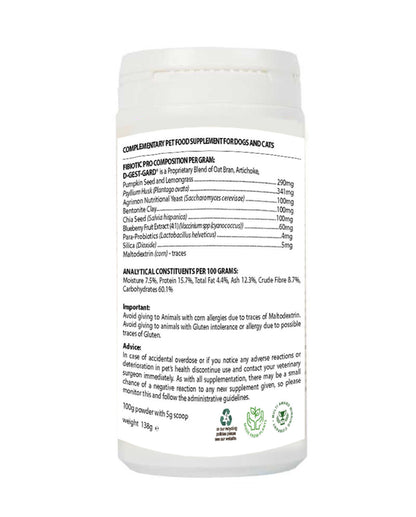 Fibiotic Pro for Dogs, Cats, Puppies, Kittens and other small animals – 100 and 200g powder with 5g scoop