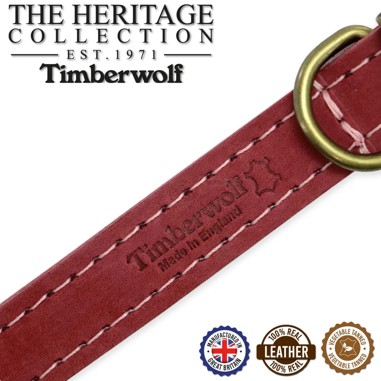 Timberwolf Leather Collar Raspberry