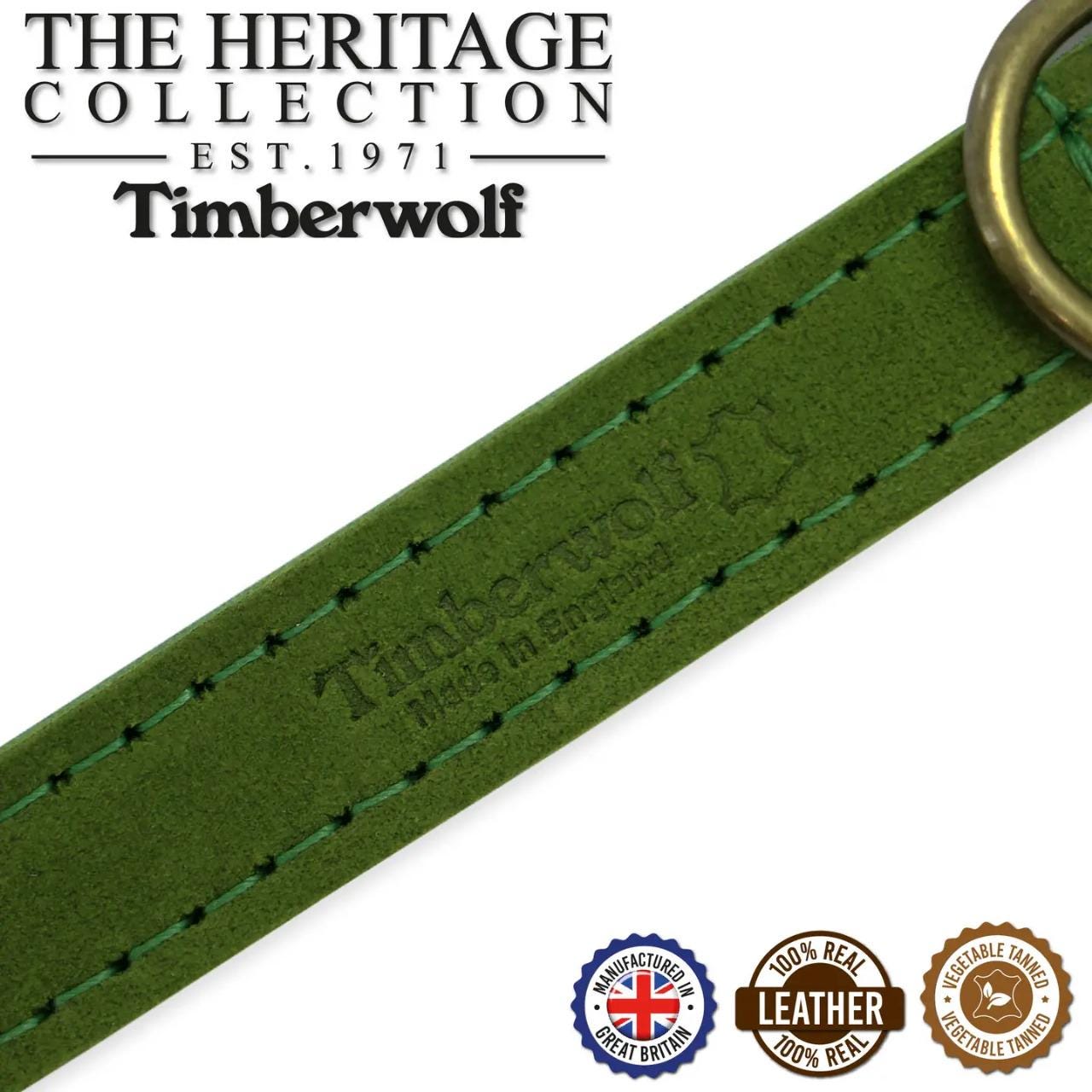 Timberwolf Leather Collar Green