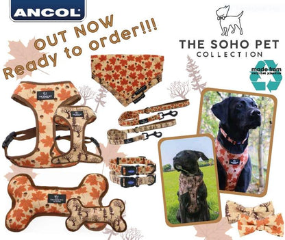 Maple Leaf & Woodland Pattern Reversible Dog Harness