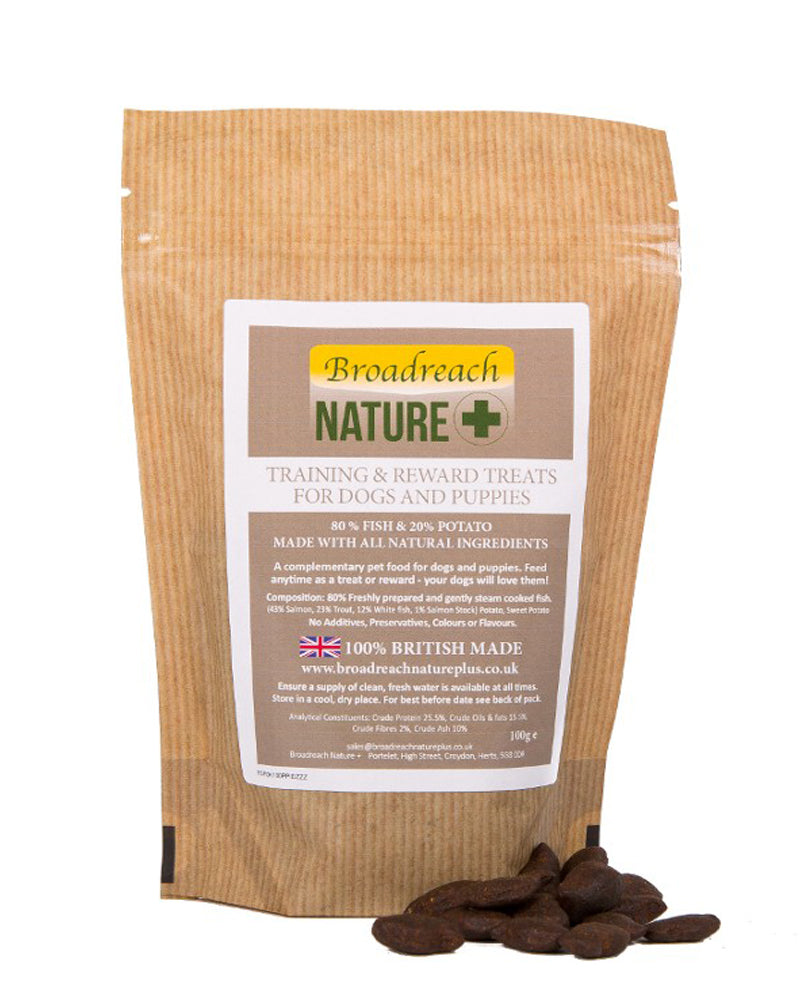 80% Fish and Potato Natural Training and Reward Treats for Dogs and Puppies