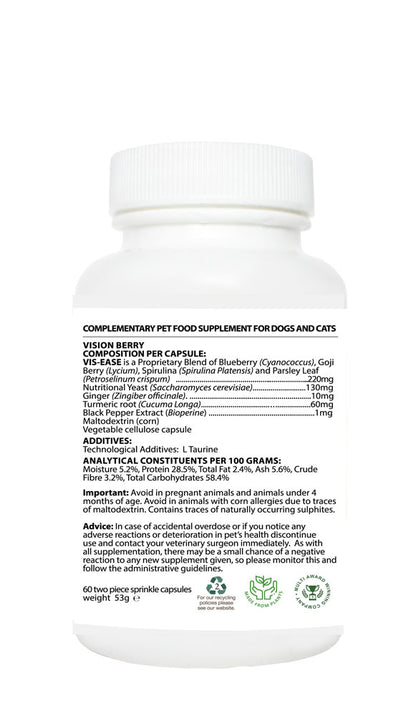 Vision Berry for Dogs and Cats, Puppies and Kittens – 30 and 60 capsules